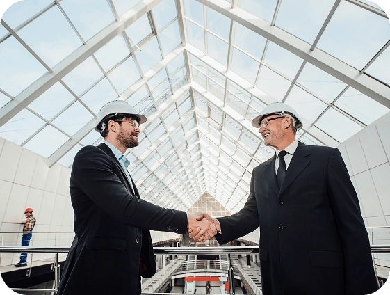 Business professionals shaking hands