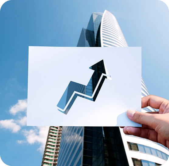 Growth chart representing strategic cash flow